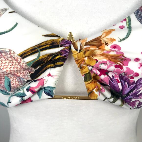 Swiminista Christian Lacroix Bikini Top Medium Josephine Flirty Floral Tie Back‎ - Picture 6 of 7